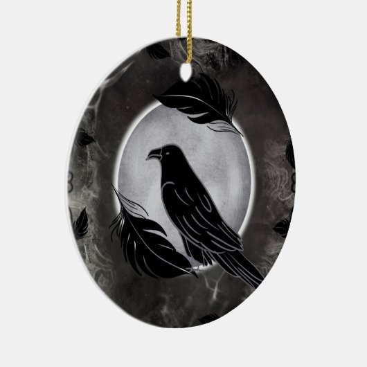 Crow Halloween Keramisch Ornament (Rechts)