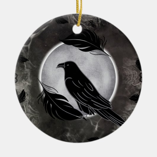 Crow Halloween Keramisch Ornament (Voorkant)