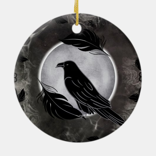 Crow Halloween Keramisch Ornament (Achterkant)