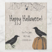 Crow Happy Halloween Wijn Etiket (Enkel label)