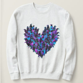 Crow Heart Bird Design Sweatshirt Dames