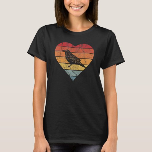 Crow  Heart Cute Raven T-shirt (Voorkant)