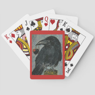 Crow Heart Ketting waterverf die een kaarsje speel Pokerkaarten