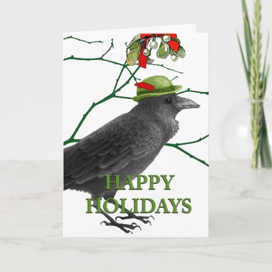 Crow Holiday Greeting Kaart (Voorkant)