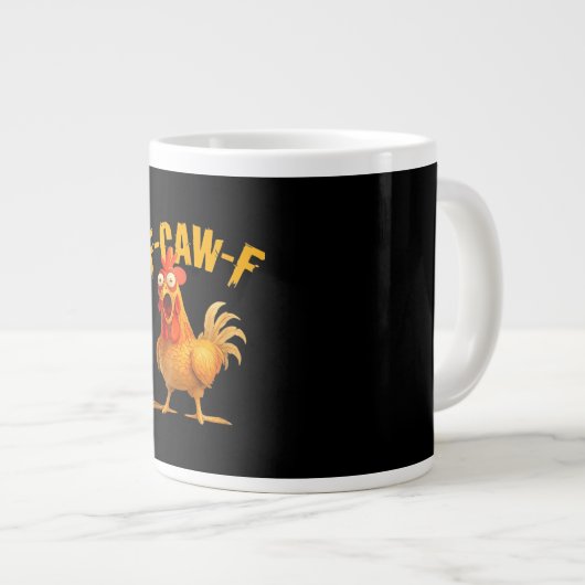 Crow Humor F-Caw-F Gothic Funny Retro Cool Grote Koffiekop (Voorkant rechts)