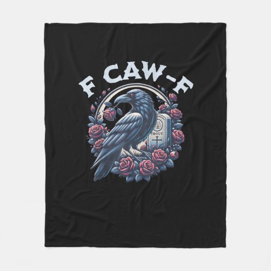 Crow Humorous F-Caw-F Graphic For Men Women Retro  Fleece Deken (Voorkant)