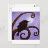 Crow in moonlight briefkaart (Voorkant / Achterkant)