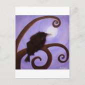 Crow in moonlight briefkaart (Voorkant)