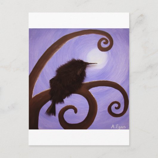 Crow in moonlight briefkaart (Voorkant)