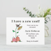 Crow in Nest with Pumpkins Herfst New Address Aankondiging (Staand voorkant)