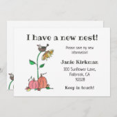 Crow in Nest with Pumpkins Herfst New Address Aankondiging (Voorkant / Achterkant)