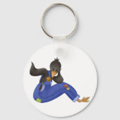 Crow in Overalls Sleutelhanger (Voorkant)