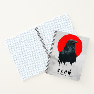 Crow in Red Sun – Dark Aesthetic Art Print Notitieboek