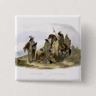 Crow Indians, bord 13 van deel 1 van 'Travels i Vierkante Button 5,1 Cm