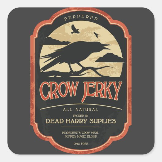 Crow Jerky Halloween Label (Voorkant)