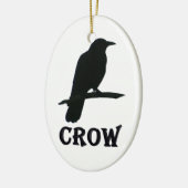 Crow kerstversiering keramisch ornament (Links)