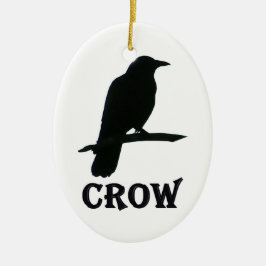 Crow kerstversiering keramisch ornament