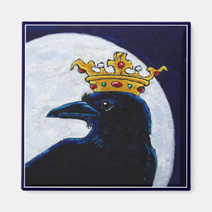 Crow King Crown Moon magnet