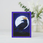 Crow King of Queen met Moon en crown briefkaart (Staand voorkant)