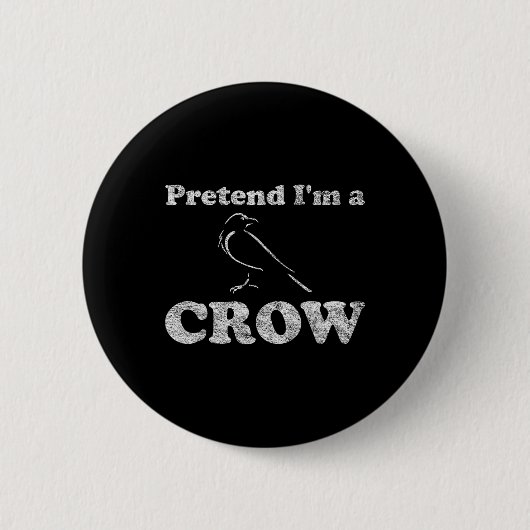 Crow kostuum Halloween doen alsof ik een Crow Blac Ronde Button 5,7 Cm (Voorkant)