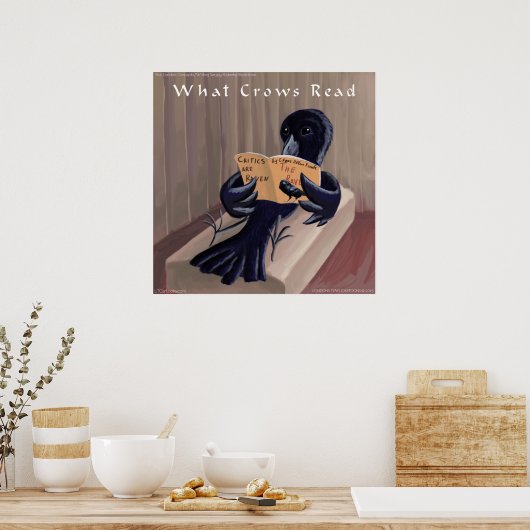 Crow leest het Poster Raven Rick London (Keuken)