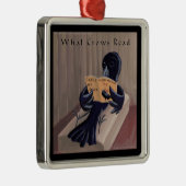 Crow leest the Raven Funny Metalen Ornament (Rechts)