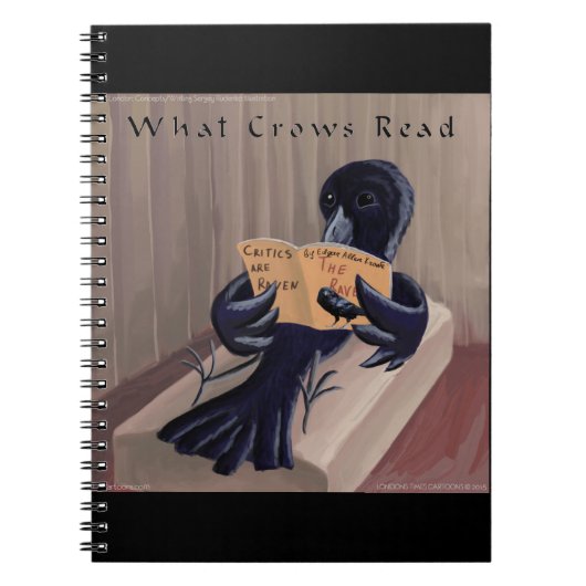 Crow leest the Raven Funny Notitieboek (Voorkant)