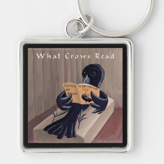 Crow leest the Raven Funny Sleutelhanger (Voorkant)