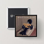 Crow leest the Raven Funny Vierkante Button 5,1 Cm (Voorkant /achterkant)
