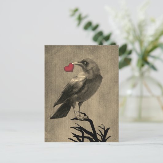 Crow Love Blank Briefkaart (Staand voorkant)