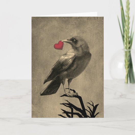 Crow Love Blank Card Kaart (Voorkant)