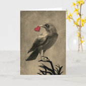 Crow Love Blank Card Kaart (Gele Bloem)