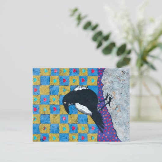 Crow Love Briefkaart (Staand voorkant)