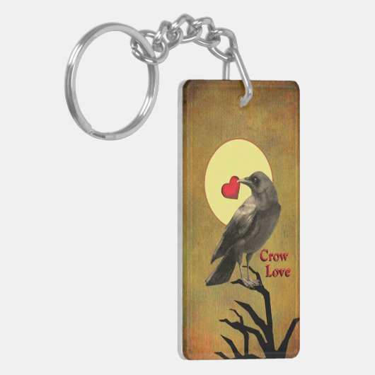 Crow Love dubbelzijdig,  Sleutelhanger (Voorkant Links)