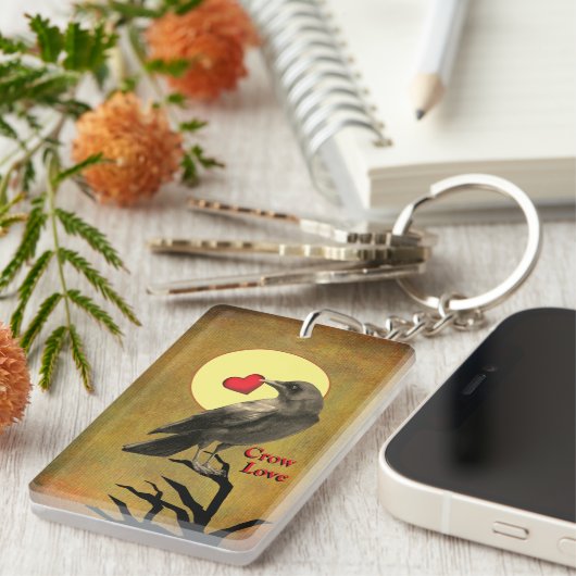 Crow Love dubbelzijdig,  Sleutelhanger (Voorkant Rechts)