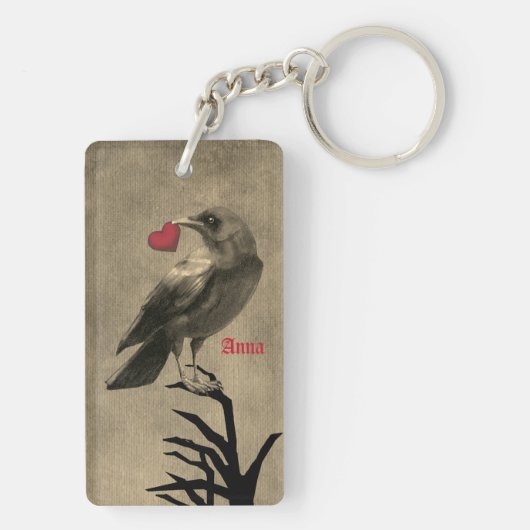 Crow Love Dubbelzijdige Sleutelhanger (achterkant)