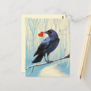 Crow Love Pastel Briefkaart