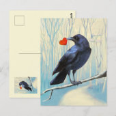 Crow Love Pastel Briefkaart (Voorkant / Achterkant)