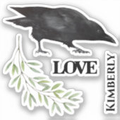 Crow love sticker (Voorkant)