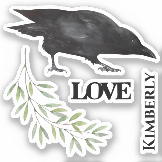 Crow love sticker (Voorkant)