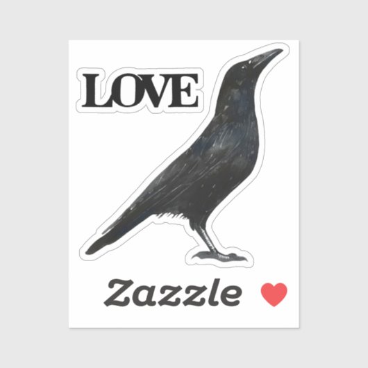 Crow love sticker (Vel)
