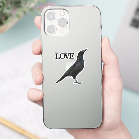 Crow love sticker (Telefoon)