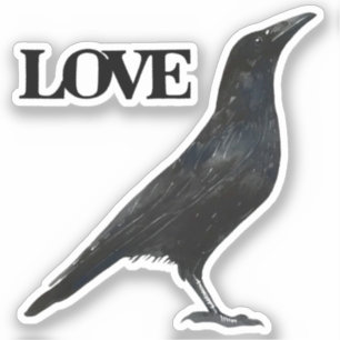 Crow love sticker