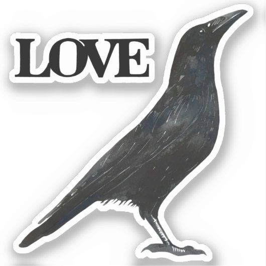 Crow love sticker (Voorkant)