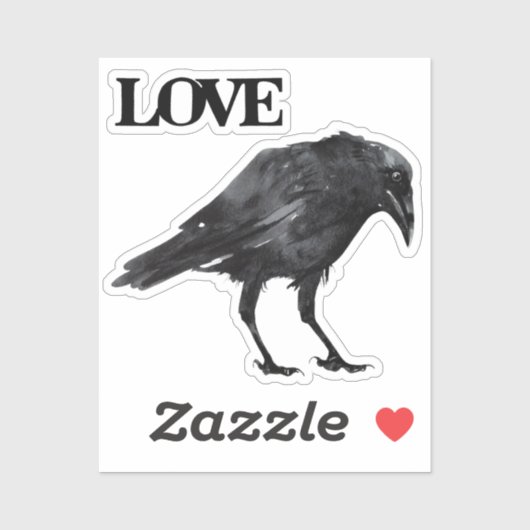 Crow love sticker (Vel)