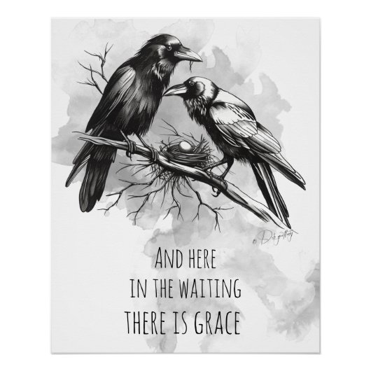 Crow Lover In The Waiting Perfect Poster (Voorkant)