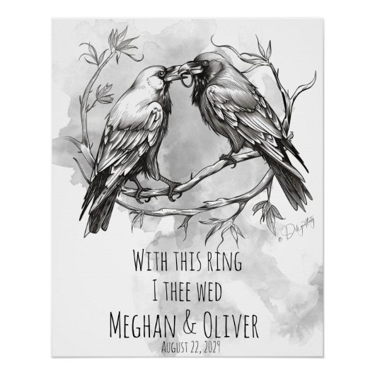 Crow Lover Met Deze Ring Perfect Poster (Voorkant)