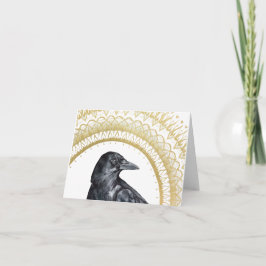 Crow Mandala Folded Note Kaart
