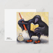Crow met Pen note card Notitiekaartje (Voorkant / Achterkant)