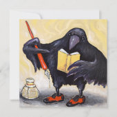 Crow met Pen note card Notitiekaartje (Voorkant)